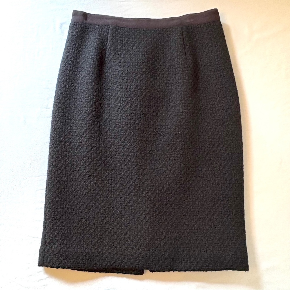 Boden Notre Dame 2P Wool Blend Tweed Lined Black Boucle Pencil skirt